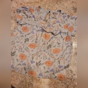 Carter's Light Floral Baby Dress with Orange & Lavender Blooms